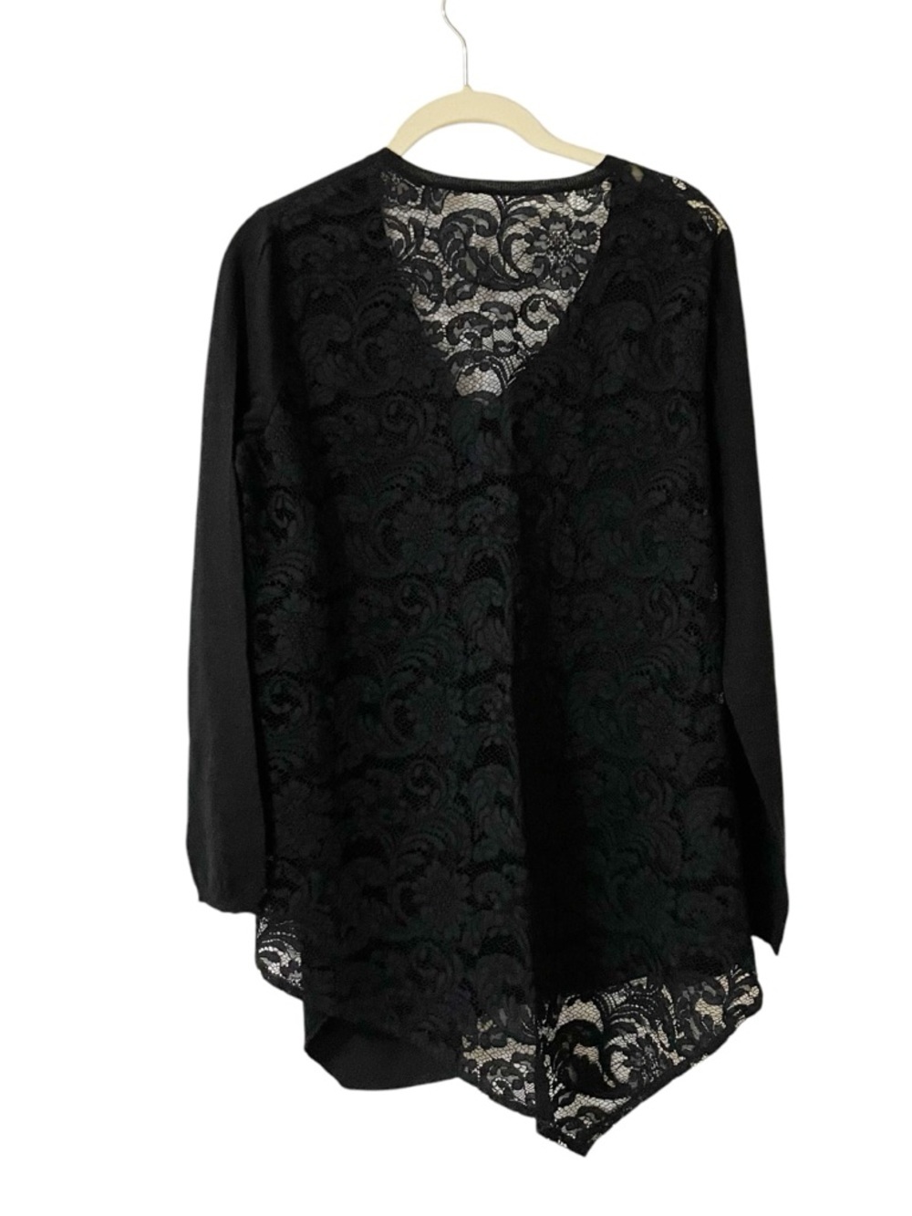 Black Lace V-Neck Women's Top Sweater Witchy Whimsigoth